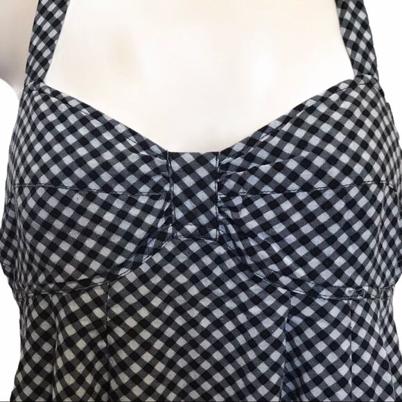 Kirra Black White Checkered Halter Top Summer Sz M - Picture 5 of 12
